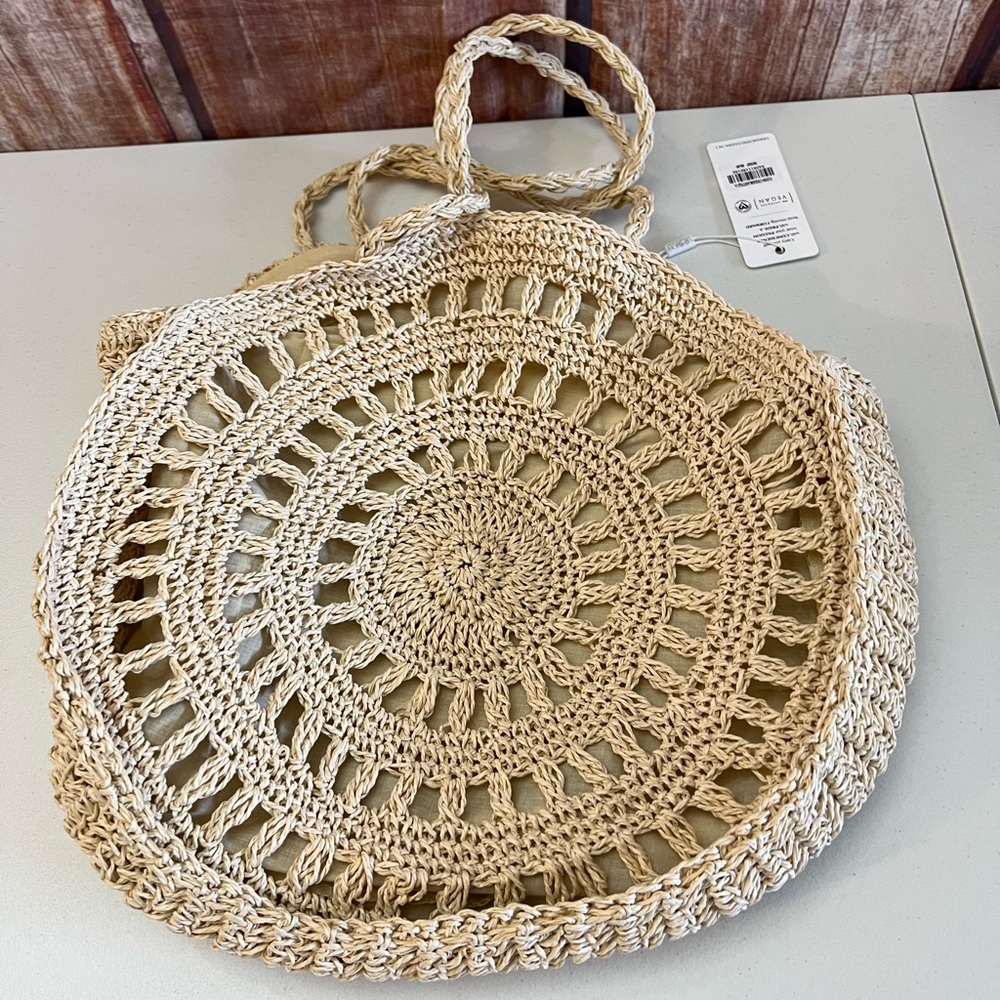 Urban Beige Woven Tote Bag